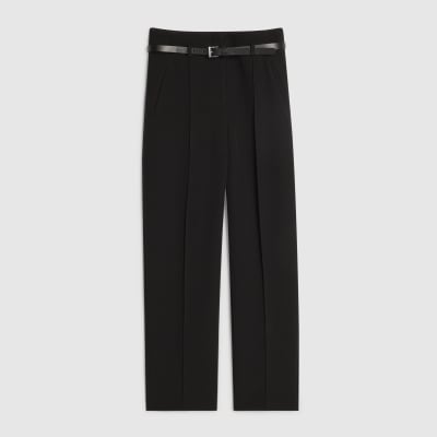 Black Belted Slim Fit Trousers