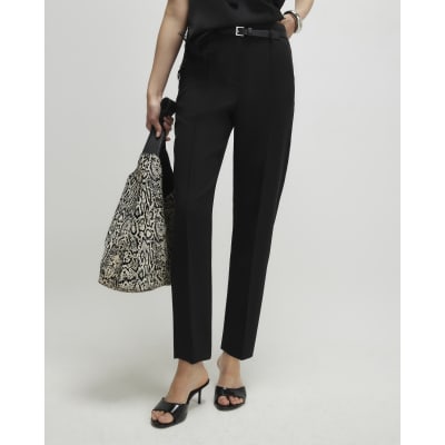 Black Belted Slim Fit Trousers