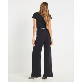 Black Belted Wide Leg Trousers