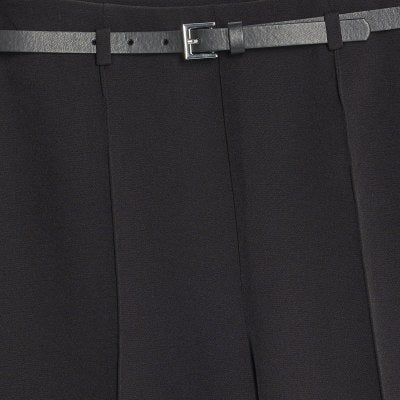 Black Belted Wide Leg Trousers
