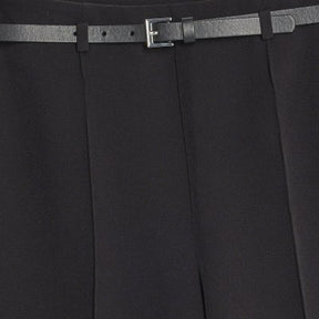 Black Belted Wide Leg Trousers