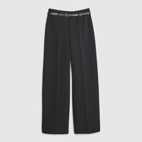 Black Belted Wide Leg Trousers