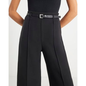 Black Belted Wide Leg Trousers