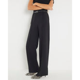 Black Belted Wide Leg Trousers