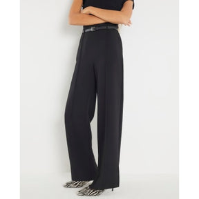 Black Belted Wide Leg Trousers