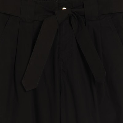 Black Belted Wide Leg Trousers