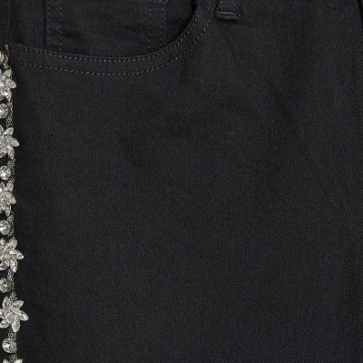 Black Bootcut Embellished Jeans