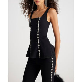 Black Bootcut Embellished Jeans