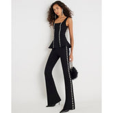 Black Bootcut Embellished Jeans