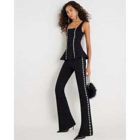 Black Bootcut Embellished Jeans