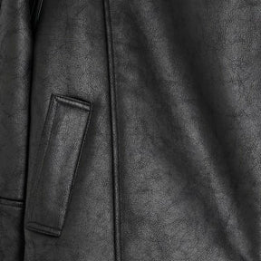 Black Borg Lined Aviator Jacket