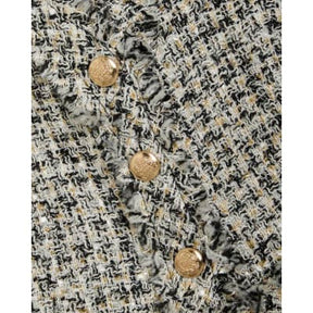 Black Boucle Cropped Waistcoat