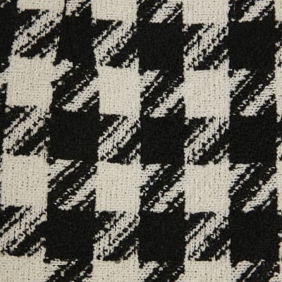 Black Boucle Dogtooth Boucle Mini Skirt