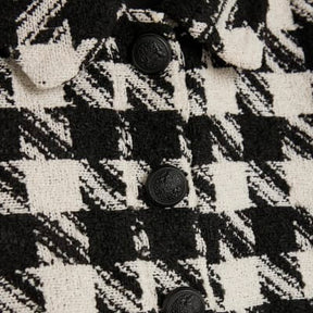 Black Boucle Dogtooth Mini Dress