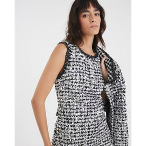 Black Boucle Sequin Mini Shift Dress