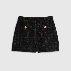 Black Boucle Shorts