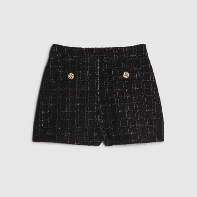 Black Boucle Shorts