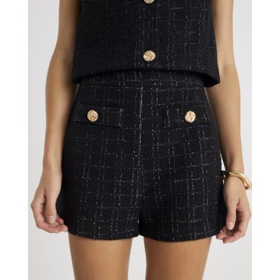 Black Boucle Shorts