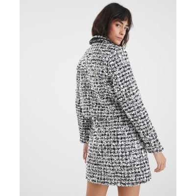 Black Boucle Tailored Sequin Jacket