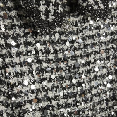 Black Boucle Tailored Sequin Jacket