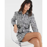 Black Boucle Tailored Sequin Jacket