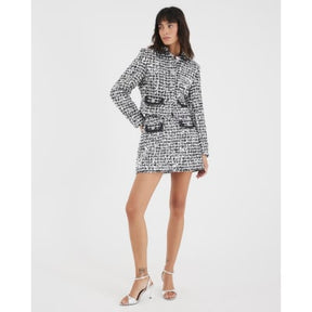 Black Boucle Tailored Sequin Jacket