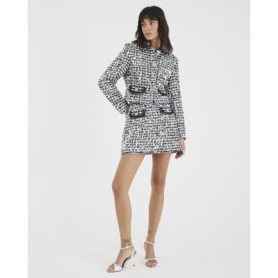 Black Boucle Tailored Sequin Jacket