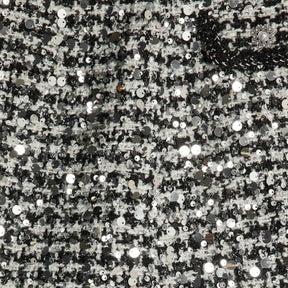 Black Boucle Tailored Sequin Mini Skirt