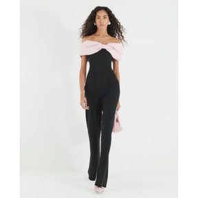 Black Bow Bardot Jumpsuit