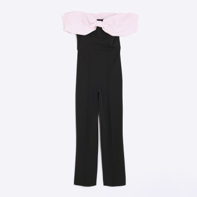 Black Bow Bardot Jumpsuit