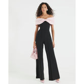 Black Bow Bardot Jumpsuit