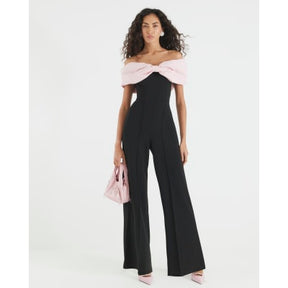 Black Bow Bardot Jumpsuit