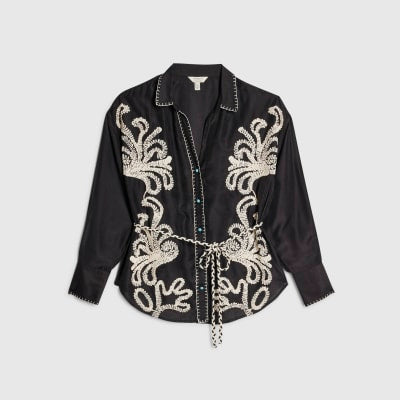 Black Broderie Shirt