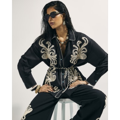 Black Broderie Shirt