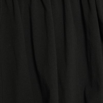 Black Bubble Hem Ruched Top