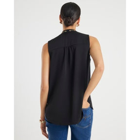 Black Chain Detail Shell Top