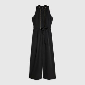 Black Chain Detail Wide Leg Jumpsuit