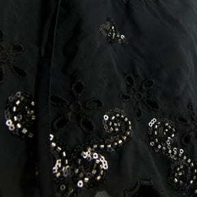 Black Chiffon Embellished Cutwork Blouse