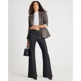 Black Coated Pocket Relaxed Flare Jeans