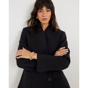 Black Collarless Blazer