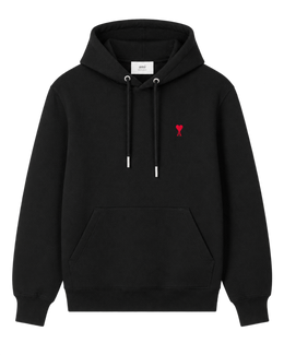 Black cotton hoodie with Ami de Coeur