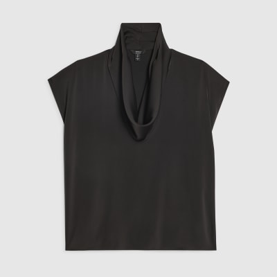 Black Cowl Neck Boxy T-shirt