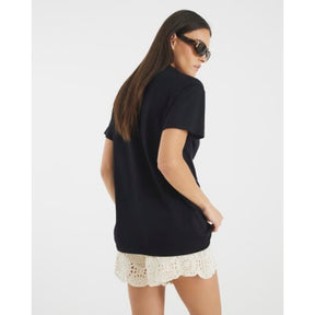 Black Crochet Palm Tree T-Shirt
