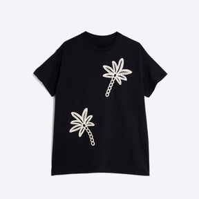 Black Crochet Palm Tree T-Shirt