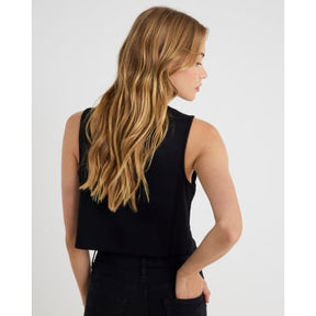 Black Cropped Heart Sleeveless Waistcoat