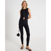 Black Cropped Heart Sleeveless Waistcoat