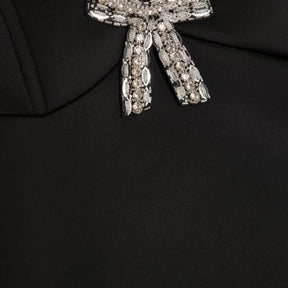 Black Diamante Bow Bandeau Top