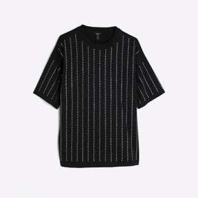Black Diamante Embellished T-Shirt