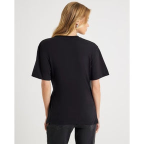Black Diamante Floral Cinched T-Shirt