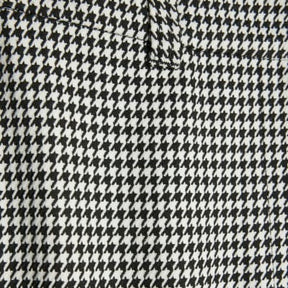 Black Dogtooth Print Flared Trousers